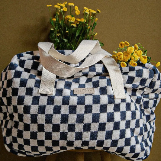 Sac damier bleu