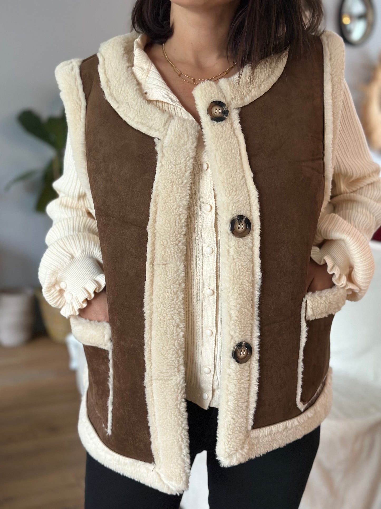 Gilet Fidji marron