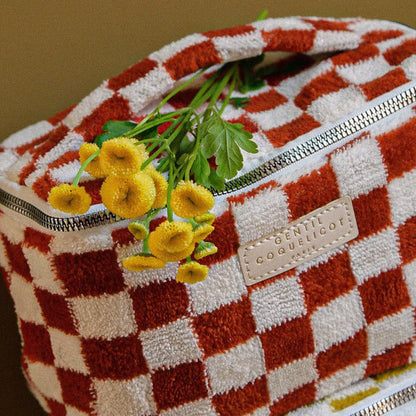 Vanity damier ocre