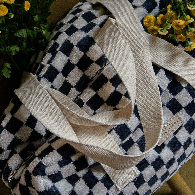 Sac damier bleu