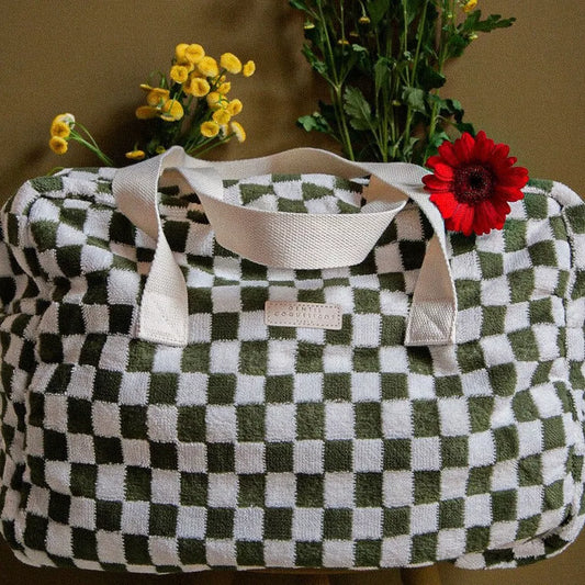 Sac damier kaki